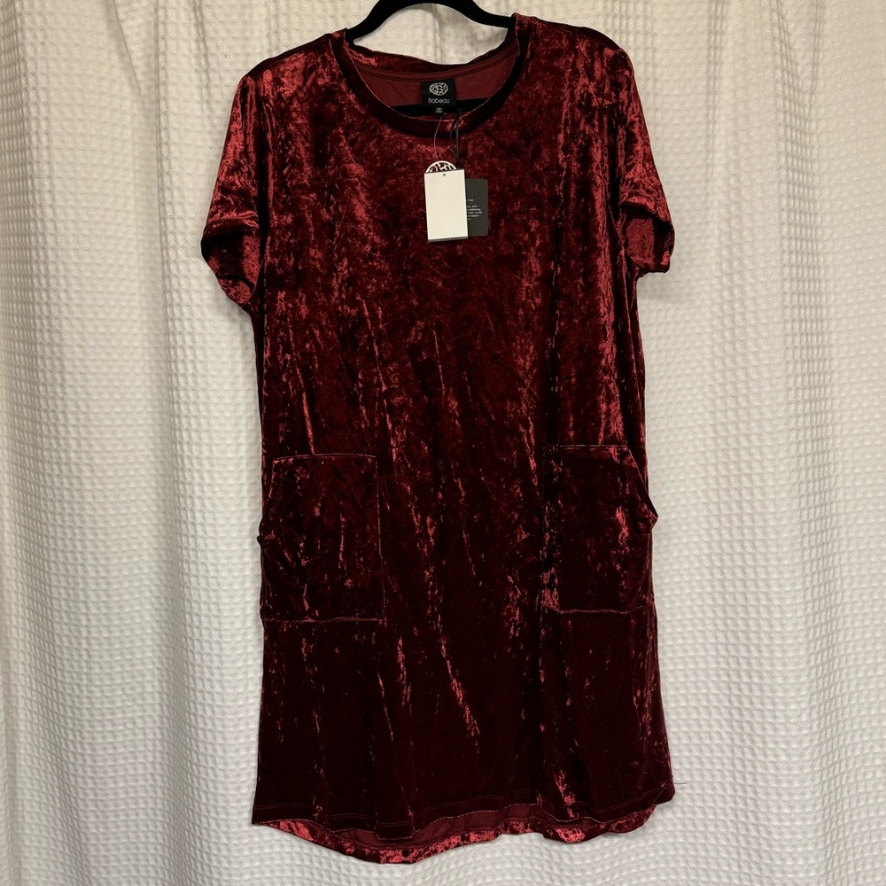 Bobeau Velvet Dress, Size XL